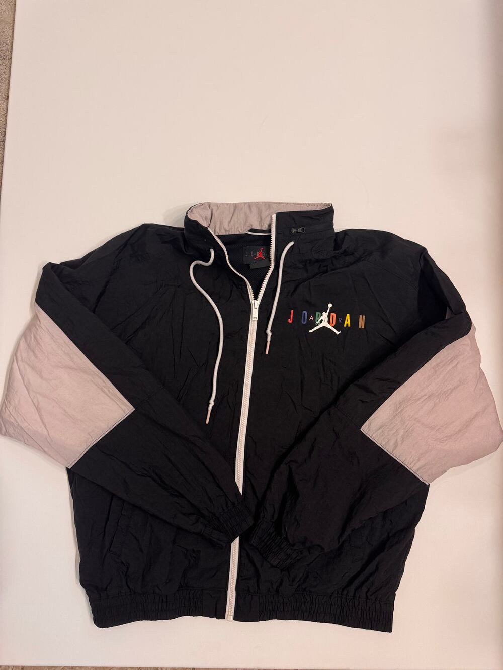 Nike Men's Jordan Sport DNA Coat Jacket Full Zip Black/Grey Size M Zip Away Hood